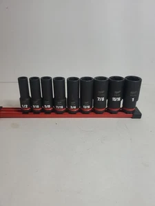 Milwaukee 6 Point Deep Well Impact Socket Set 1/2" To 1" - Picture 1 of 4