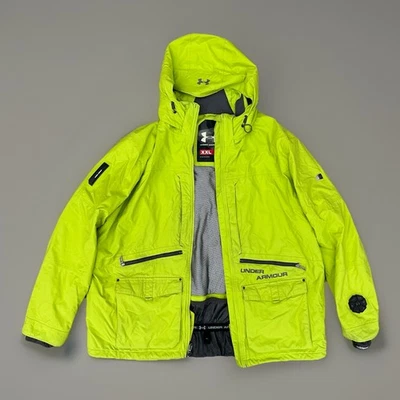 UNDER ARMOUR Men XXL 2X Neon RECCO Rescue Tech Hiking Rain Snowboard Ski Jacket - Image 1 of 4