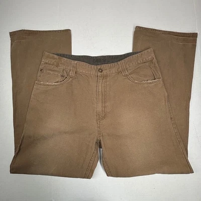 Pantalones de lona de trabajo utilitarios caqui de carbono para hombre 36x32 pierna recta reforzada usados en excelente estado Foto 1 de 4