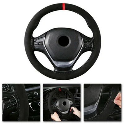 Supply Steering Wheel Cover Black and Red Anti-Slip Black Elements Sport - Image 1 of 4