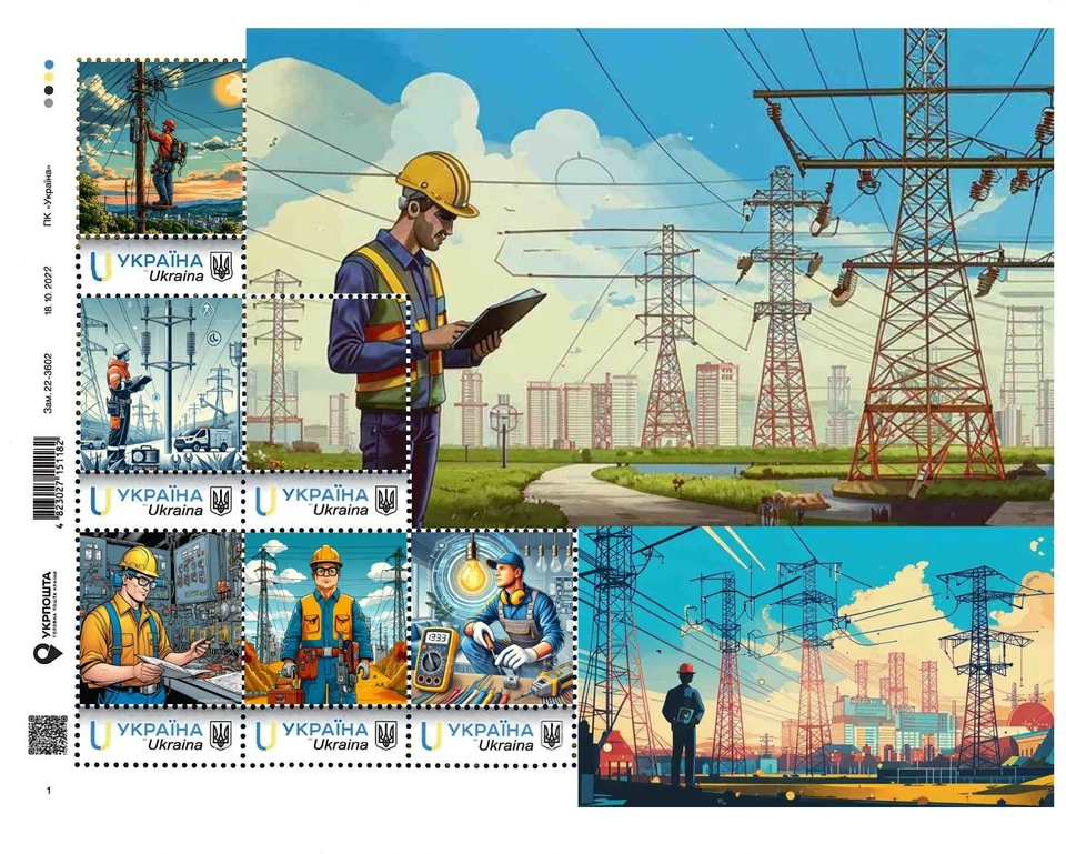 Украина 2022, электричество, линии электропередач, искусство, лист 6 В - Изображение 1 из 1