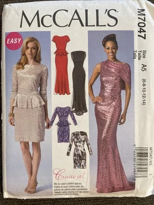 New Sewing Pattern McCall’s M7047 Easy Misses Lined Pullover Dresses 6-14 - Image 1 of 4