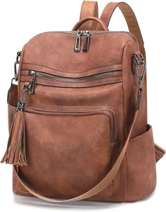 OPAGE Mochila Cartera de Cuero para Mujer Moda Borla 13 pulgadas Altura, 0-1 Marrón - Imagen 1 de 6