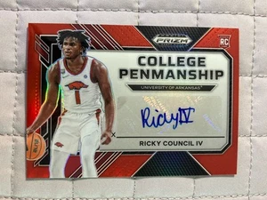 Ricky Council IV 2023 Prizm College Penmanship Red Autograph Rookie Auto /149 - Bild 1 von 2