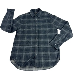 Vince Corduroy Plaid Button Shirt Classic Fit Mens Medium Cotton Casual Hipster - Picture 1 of 10