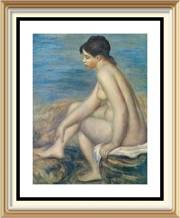 Impresión de arte de pared vintage de decoración del hogar de 30 años AUGUSTE RENOIR mujer desnuda EL BAÑISTA Foto 1 de 1