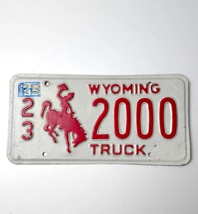 Placa de matrícula de camión WYOMING 1988 vintage con etiqueta 1989 | Sublette County | 23-2000 - Imagen 1 de 6
