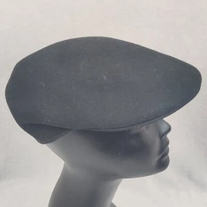 Vintage Black Dorfman Pacific Newsboy Felt Hat Extra Large cap - Picture 1 of 7