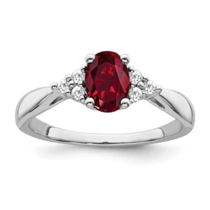 14K White Gold Created Red Ruby Diamond Ring July Birthstone Jewelry - Picture 1 of 90