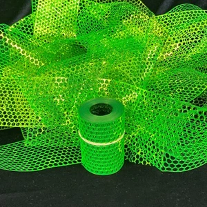 Bright Green Punchinella Sequin Mesh 10 yds 3.5in Wide Metalic Christmas Crafts - Picture 1 of 8