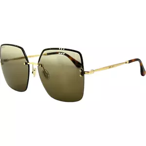 Jimmy Choo Tavi S Womens Rimless Sunglass 001QHA Gold Brown 60-15 Italy w Case - Picture 1 of 7