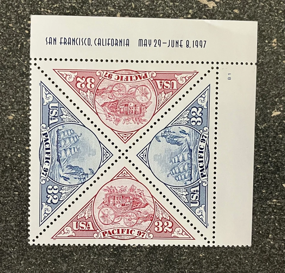 1997USA #3130-3131 32c Pacific '97 - Plate Block of 4  Mint NH - Image 1 of 1