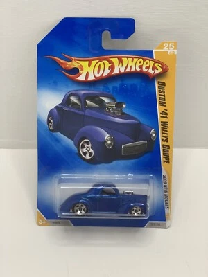 HOT WHEELS 2009 NEW MODELS CUSTOM '41 WILLYS COUPE 25/42 BLUE 5 SPOKE WHEELS - Image 1 of 4
