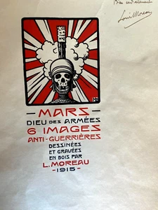 MOREAU ( Louis) . MARS DIEU DES ARMEES , 6 images Anti - Guerrières . Signé 1927 - Imagen 1 de 7