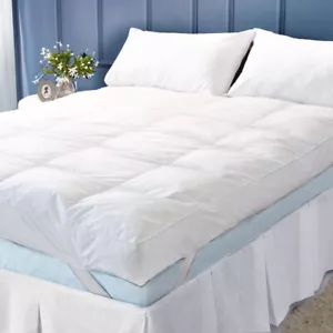 LUXURY 5" (12.5CM) EXTRA DEEP 100% GOOSE FEATHER & DOWN MATTRESS TOPPER ENHANCER - Picture 1 of 6