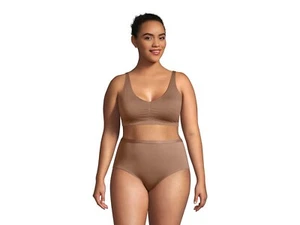 Lands's End Women's Bra L Warm Tawny Brown Comfort Knit Wireless Bralette New - Picture 1 of 3