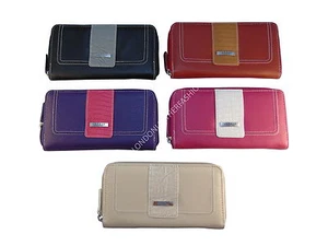 Ladies Large Leather Card Money Coin Note Purse Wallet Bag - Picture 1 of 9