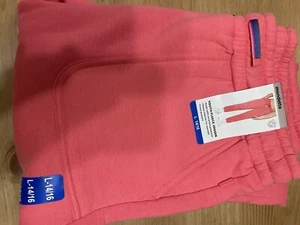 Mondetta Girls Boys Jogger Pink Coral Pants Pull-On Pockets Brushed Fleece - Picture 1 of 6
