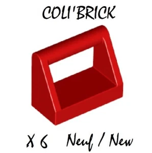 Lego 2432 - 6x Brique / Tile, modified 1x2 with handle - Rouge / Red - NEUF - Imagen 1 de 1