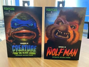 Neca Teenage Mutant Ninja Turtles Monsters Raphael as Wolfman LEO as Creature - Picture 1 of 9