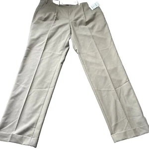 Ralph Lauren khaki vorne flach elegante Hosen Herren 36 x 32 Wollmischung Bündchen neu mit Etikett - Bild 1 von 6