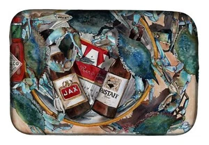 Caroline's Treasures 8919DDM New Orleans Beers and Crabs Dish Drying Mat Abso... - Picture 1 of 6