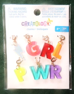 7pc Creatology Pendants Charms G R L P W R (Letters) & Lightening Bolt New - Picture 1 of 1