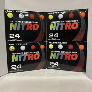 Nitro Ultimate Distance Soft Golf Balls 24 Pk Lot 4 Boxes 96 Balls Matte Finish - Picture 1 of 4