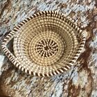 Vtg Gullah Sweetgrass Basket with Side Handles Bread Basket 10”x 8”