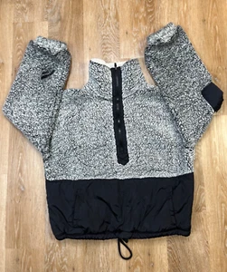 Free People Movement Jacket Womens Black Large BFF Fleece Pullover - Picture 1 of 13