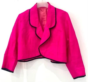 Hand Tailored Raw Silk Evening Jacket. Size M. Colour Magenta Pink. Fully Lined. - Picture 1 of 3
