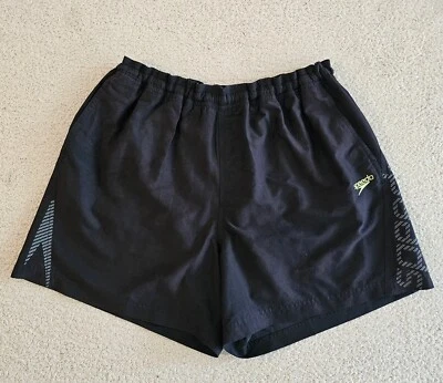 Pantalones Cortos de Natación Speedo Para Hombre XL Negros Bolsillos Laterales Malla Forrada Cintura Elástica Foto 1 de 4