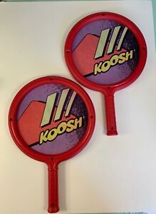 Vintage Koosh Ball Paddles Rackets 1991 - Red Teal Outdoor Game Toy Oddzon