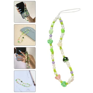 Colorful Beaded Chain Mobile Phone Lanyard Wrist Miss Cell Wristlet - Zdjęcie 1 z 12
