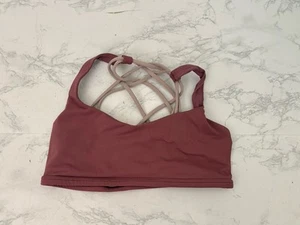 Lululemon Bra Size Womens S Strappy Sports Bra Pullover Unpadded Maroon F2 - Imagen 1 de 5