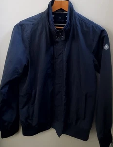 Scotch & Soda Amsterdam M Windbreaker Jacke mittelblau gestreift gefüttert Logo seitlich - Bild 1 von 10