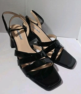 Charles David Damenschuhe schwarz Lack knackig Knöchelriemen Sandale Größe US 10 M - Bild 1 von 6