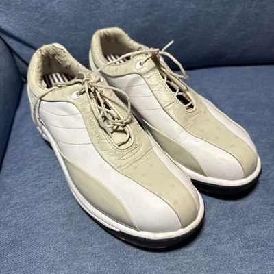 女士 FootJoy Contour 系列高尔夫鞋美国尺码 7M(英国 5,38 欧元)白色/米色 — 第 1/4 张图片