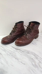 Frye Herren Größe 10 M Einfache Zehe Leder Schnürung Elegant Stiefel Braun A2 - Bild 1 von 12
