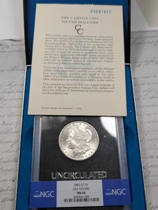 1883-CC Morgan Dollar GSA NGC MS66 w/ Box and CofA Cool Carson City Nice! #EGK6 - Picture 1 of 3