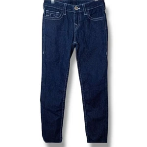 True Religion Jeans Girls Size 10 Dark Stretch Skinny Casey World Tour - Picture 1 of 8
