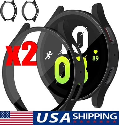 2X Samsung Galaxy Watch 4 5 6 7 40/44 Tempered Glass Protector Screen Case Cover