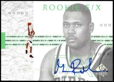2013-14 SP 正品 #76 Glenn Robinson 2001-02 SP 新秀 F/X 亲笔签名 E1 — 第 1/2 张图片