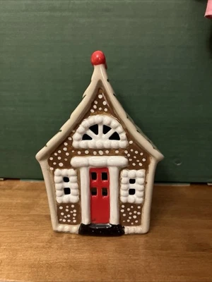 Village Pottery house Tea Light Candle Holder tiki 7330 - Image 1 of 4