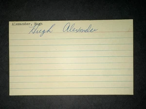1937 INDIOS: Hugh Alexander, firmado 3x5 (JS), fallecido 2000 (HOF Scout) - Imagen 1 de 1