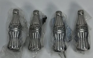 4 Vintage Bottle Shape Coca Cola Cabinet Pull Handle Metal Silver Tone - *New*. - Picture 1 of 3