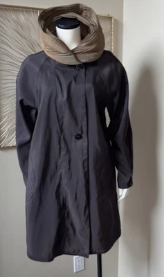 Chaqueta impermeable Mycra Pac Now negra reversible capucha Donatella EE. UU. Talla S/M Foto 1 de 4