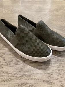 Vince Herren Blair Turnschuhe Größe 12 Slipper Grün Leder Schuhe Weiße Sohle - Bild 1 von 5