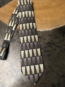 GIORGIO COSANI SEIDE HANDGEFERTIGT ITALIEN HERRENKRAWATTE GEOMETRISCHER DRUCK HOCHZEIT BUSINESS - Bild 1 von 5