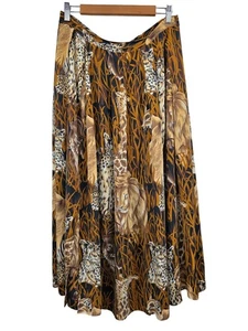 Regina Porter 100% Silk Animal Print Maxi Skirt 80's Large - Picture 1 of 4